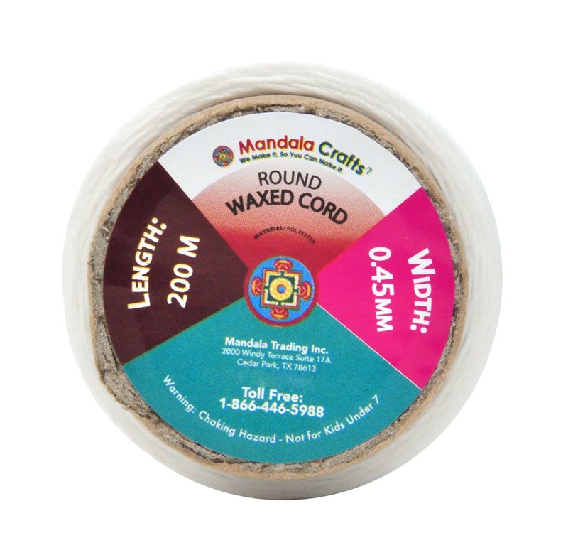 Mandala Crafts Chocolate Brown Round Waxed Thread for Leather Sewing - 219 Yds 200M 0.45mm Polyester Leather Thread String Waxed Cord for Leatherwork, Beading, Bookbinding, Hand Stitching - Image 3